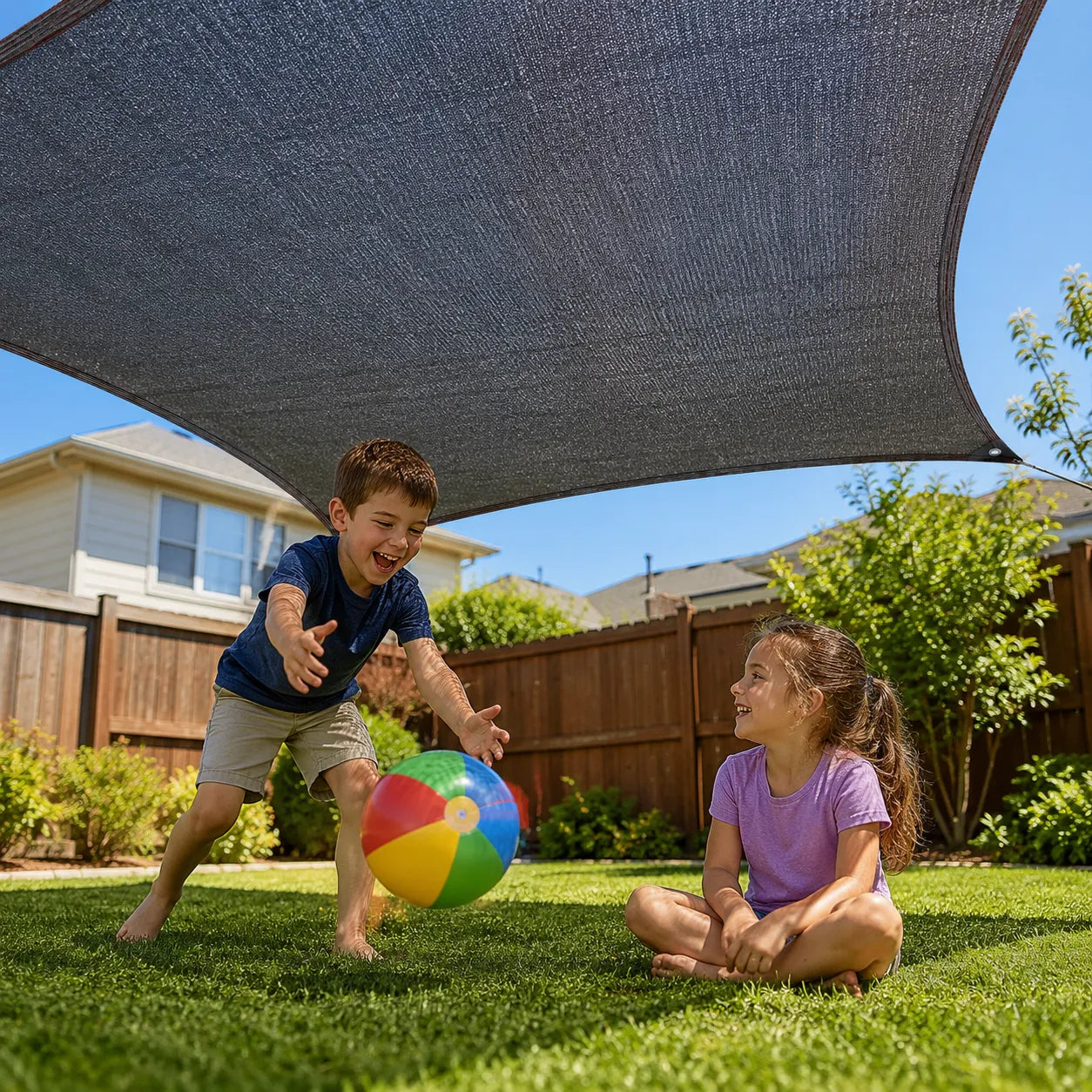 Shadehaven – HDPE Garden Shade Sail, UV-Blocking Mesh Canopy for Patio, Yard & Pergola