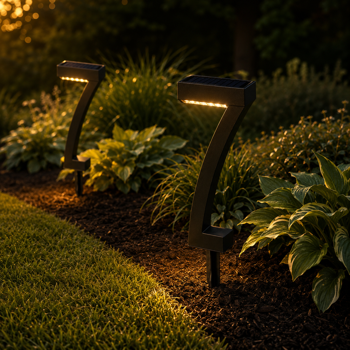 Lunavia – Sculptural 7-Shape Solar Pathway Lights, Warm 2700K Glow, IP65 Waterproof