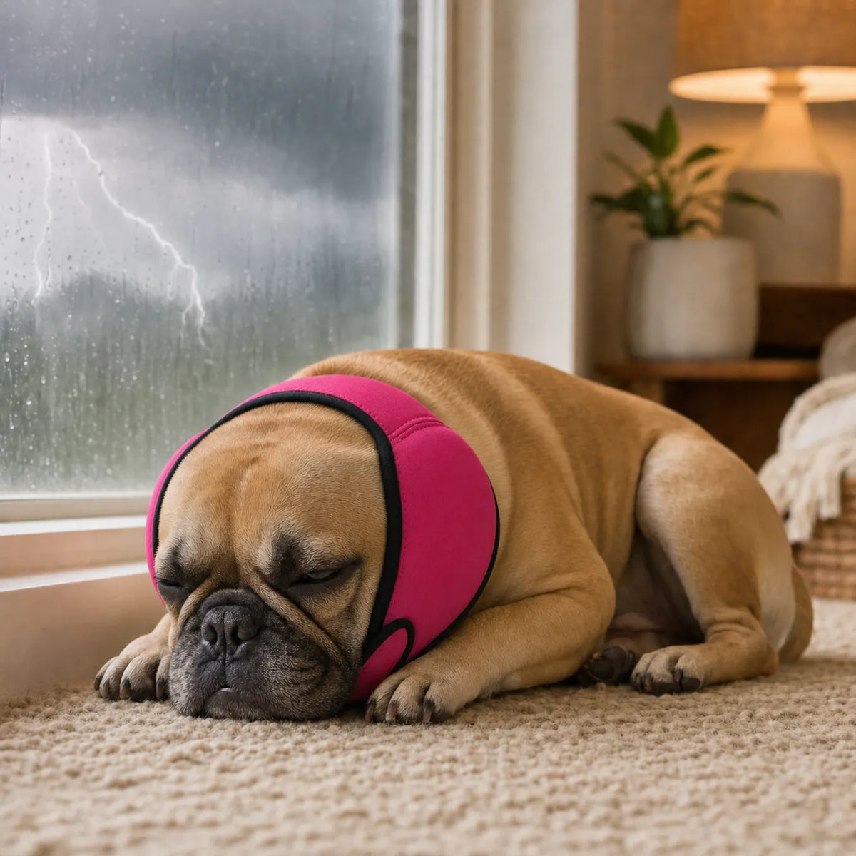 Pawlm – Calming Ear Wrap for Dogs, Waterproof Anxiety Relief for Fireworks and Thunder