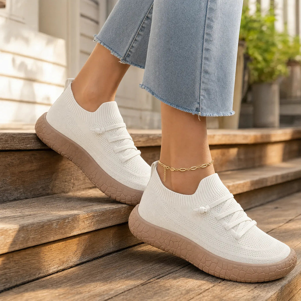 Softstride – Women's Knit Slip-On Sneakers with Cushioned Chunky Sole