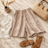 Wearbella – Retro Printed Wide-Leg Summer Shorts for Women