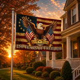 Eaglemark – 250 Years of Freedom American Flag, 1776-2026 Bald Eagle Betsy Ross Banner, Outdoor