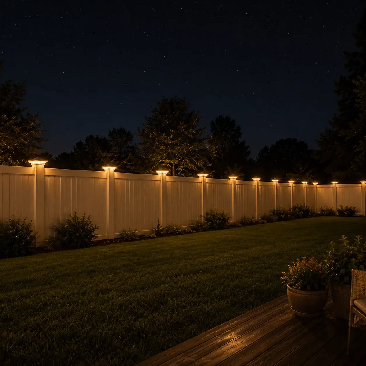Glowmere – Solar Post Cap Lights Warm White Outdoor (2-Pack)