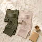 Lounara – Soft-Stretch Lounge Set with Wide-Leg Pants and Pockets