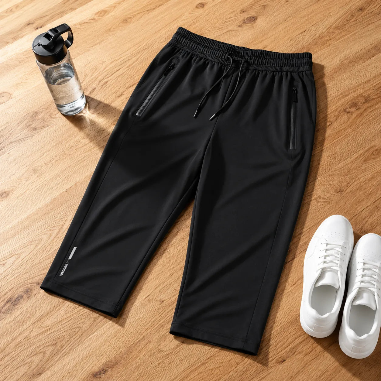 Movella – Stretchy Capri Pants with Zip Pocket for Women