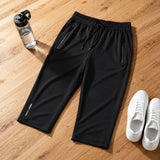 Movella – Stretchy Capri Pants with Zip Pocket for Women
