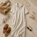 Lunavia – Women's Oversized Midi Shirt Dress