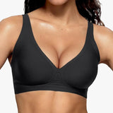 Seamvera - Women's Seamless Deep V Push-Up Wireless Bra