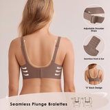 Seamvera - Women's Seamless Deep V Push-Up Wireless Bra