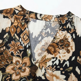 Vivara - Elegant V-Neck Printed Dress
