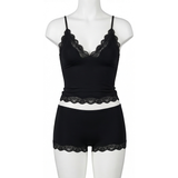 Lunaire - Seamless Lace Camisole and Boxer Brief Set