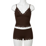 Lunaire - Seamless Lace Camisole and Boxer Brief Set