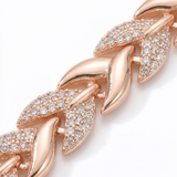 Lumara – Sparkling Leaf Link Necklace and Bracelet Set