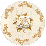Rosalina – Embossed gold rose waterproof tablecloth