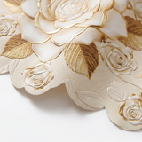 Rosalina – Embossed gold rose waterproof tablecloth