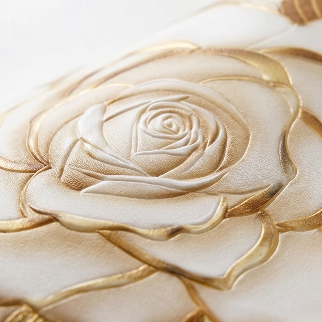 Rosalina – Embossed gold rose waterproof tablecloth
