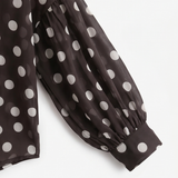 Maisova – Satin Polka Dot Button-Down Blouse
