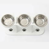 PawNest – 3-Bowl Wooden Pet Feeding Station