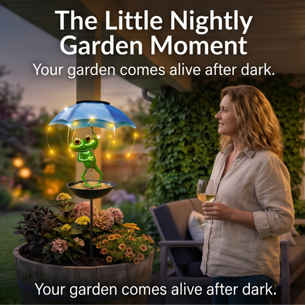 Magic Frog – Solar Garden Lamp with Bird Feeder