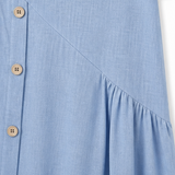 Lunavia – Women's Cotton-Linen Asymmetric Button Midi Dress