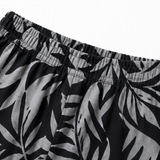Lark & Palm – Women's V-Neck Top & Leaf-Print Wide-Leg Pants Set