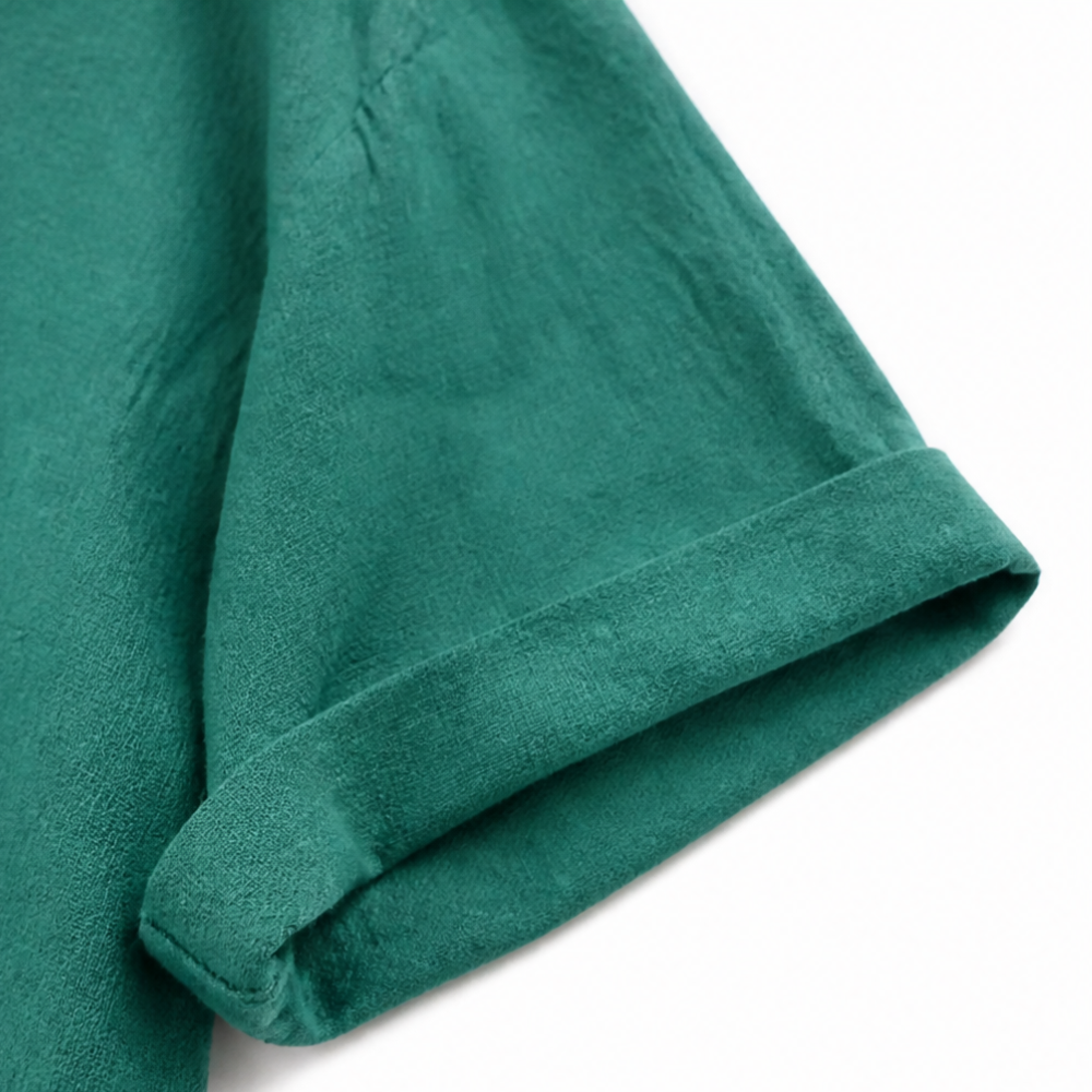 Lunavia – Oversized Cotton-Linen Two-Piece Set with Wide-Leg Pants