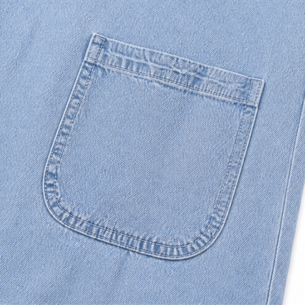 Soleil – Light Denim Shirt Dress with Pockets, A-Line Mini for Women