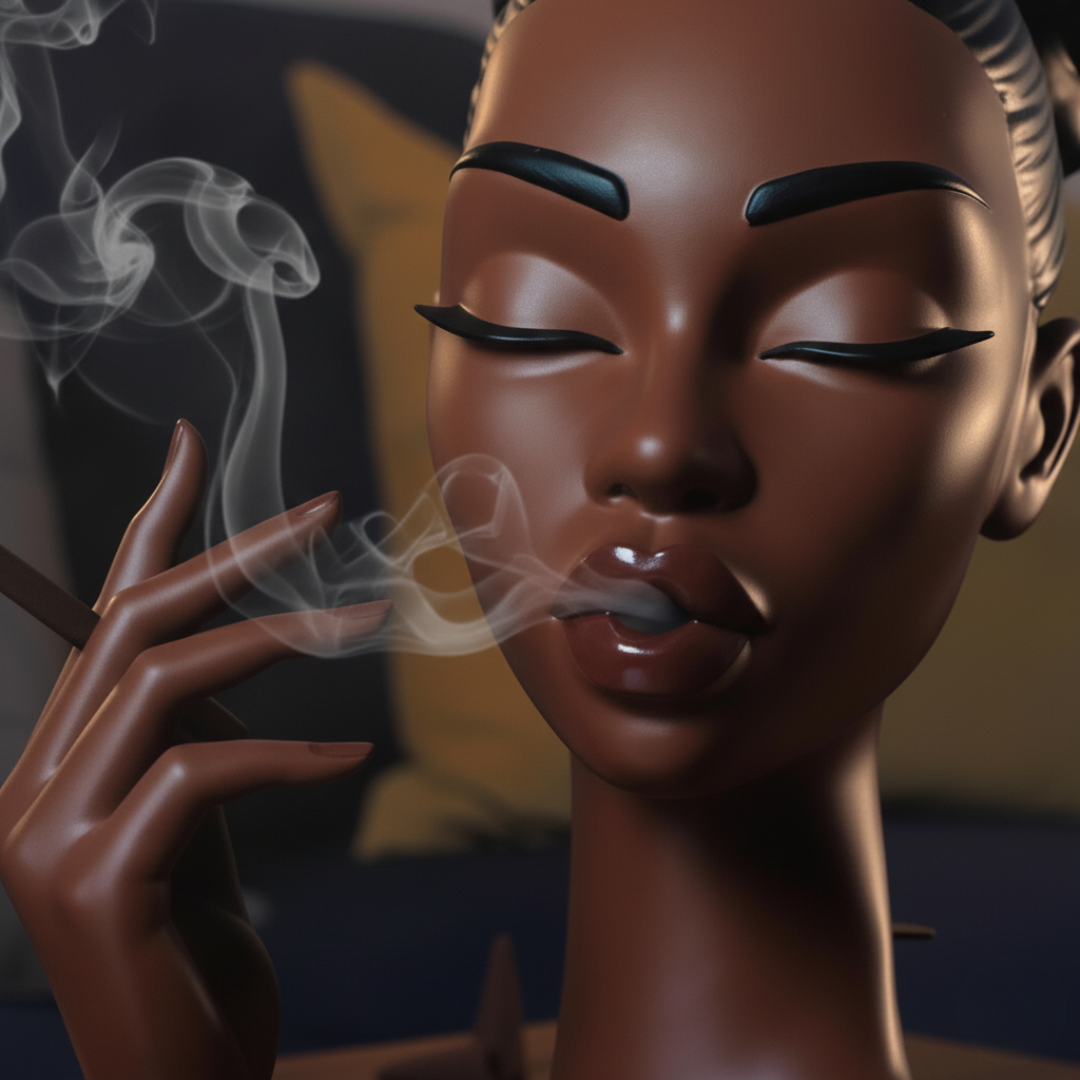 Scentra - Luxury Black Woman Head Incense Sculpture