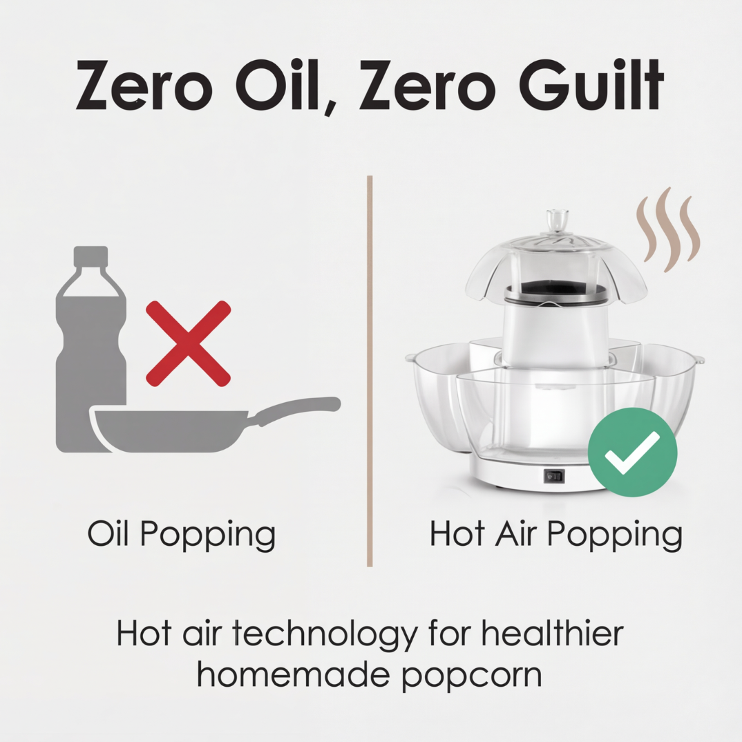 Popflo – Hot Air Popcorn Maker for Fast, Oil-Free Snacks
