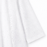 Veluna – Lightweight Eyelet Open-Front Cardigan for Women, 3/4 Sleeve Ruffle Hem Summer Layer