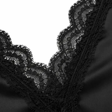 Lyselle – Satin-like Lace V-Neck Tie-Front Blouse for Women