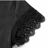 Lyselle – Satin-like Lace V-Neck Tie-Front Blouse for Women