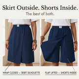 Soléva – Women's Wrap-Front Skort with Hidden Shorts