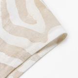 Ingrid – Linen Look Midi Shift Dress with Abstract Print, Cap Sleeve