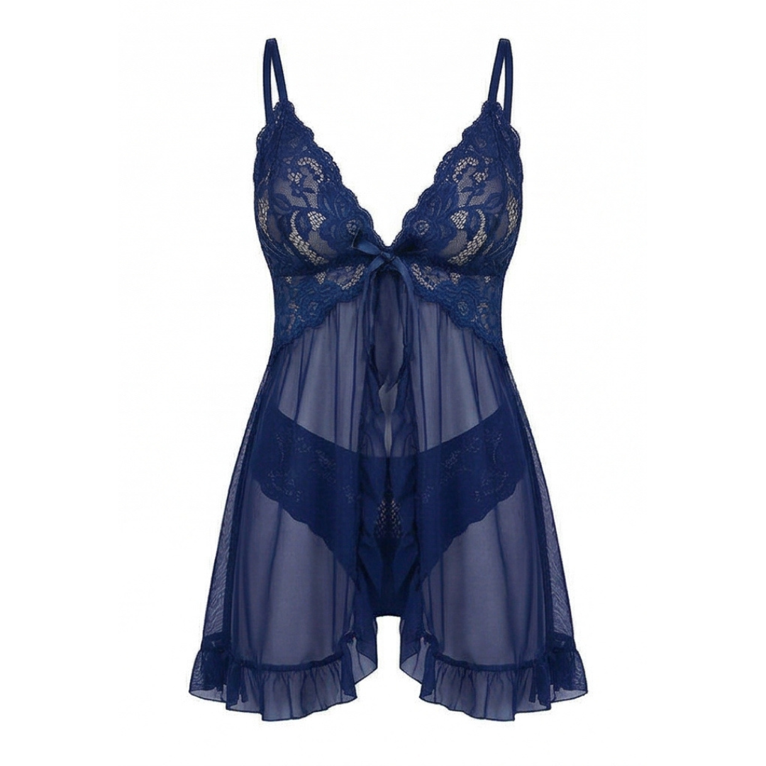 Lunaire – Women's Floral Lace Babydoll Nightgown