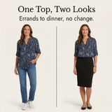 Florenne – Sequin Pocket Floral Blouse for Women