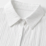 Vivara – Textured Crinkle Button Down Blouse for Women