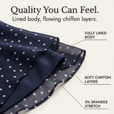 Florenne - Layered Chiffon Polka Dot Dress