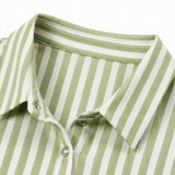 Marella – Oversized Striped V-Neck Popover Blouse