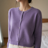 Wearbella – Cropped Brushed-Knit Button-Front Cardigan