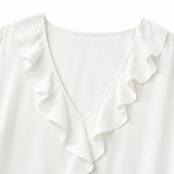 Restedge – The Ruffle Blouse That Skims, Never Clings