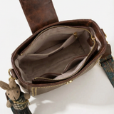 Trovata - Vintage crossbody bucket bag with artisan strap