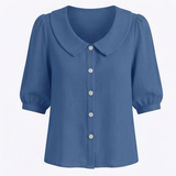 Collara – Retro Peter Pan Collar Button Up Blouse