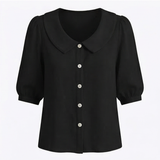 Collara – Retro Peter Pan Collar Button Up Blouse