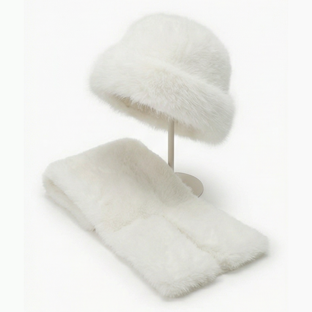 Velura – Women's Matching Faux Fur Hat and Scarf Set