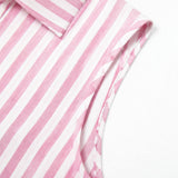 Marena – Striped Sleeveless V-Neck Shirt Dress for Summer