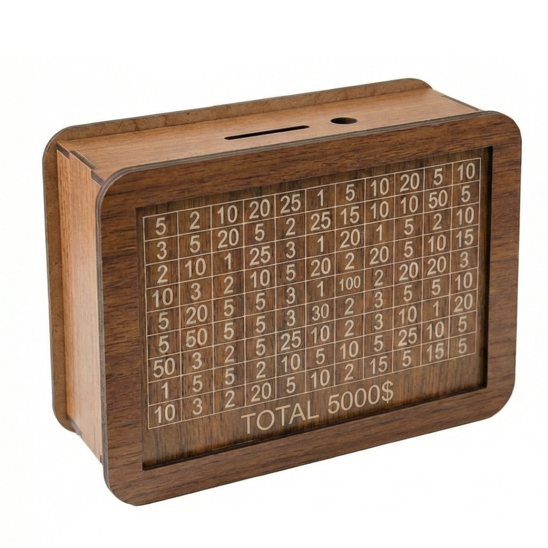 SaveGrid - Visual Savings Box with 100 Square Progress Tracker