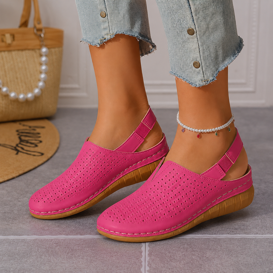 Solea – Women's Perforated Wedge Slingback Comfort Sandals