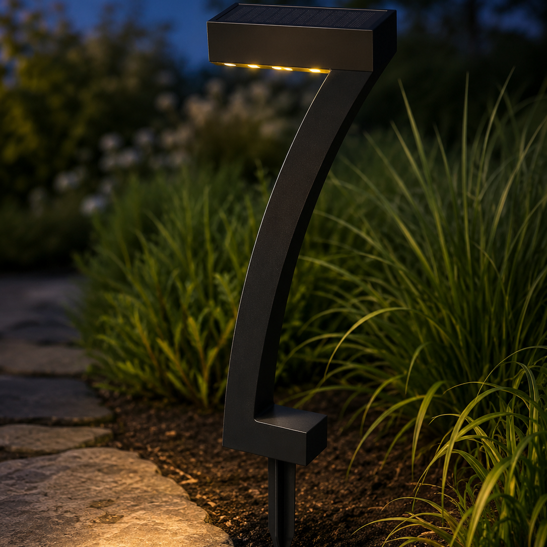 Lunavia – Sculptural 7-Shape Solar Pathway Lights, Warm 2700K Glow, IP65 Waterproof