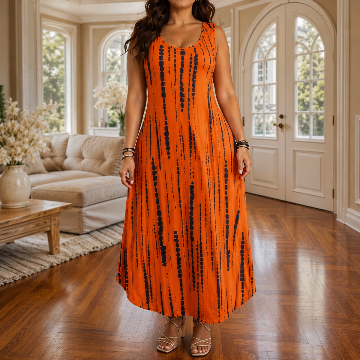 Soliera – Relaxed Fit Sleeveless Midi Dress With Pockets
